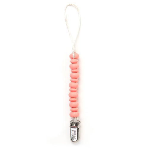 PINK BLOSSOM BEADED PACIFIER CLIP