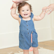 Load image into Gallery viewer, PINK BLOSSOM BEADED PACIFIER CLIP