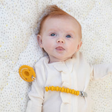 Load image into Gallery viewer, MUSTARD BEADED PACIFIER CLIP