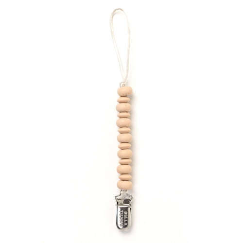 OATMEAL BEADED PACIFIER CLIP