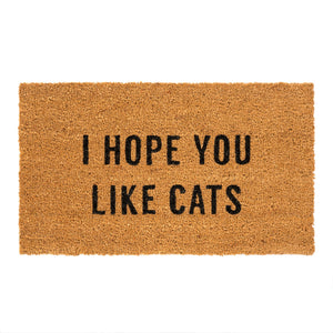 Doormat " Hope You Like Cats"