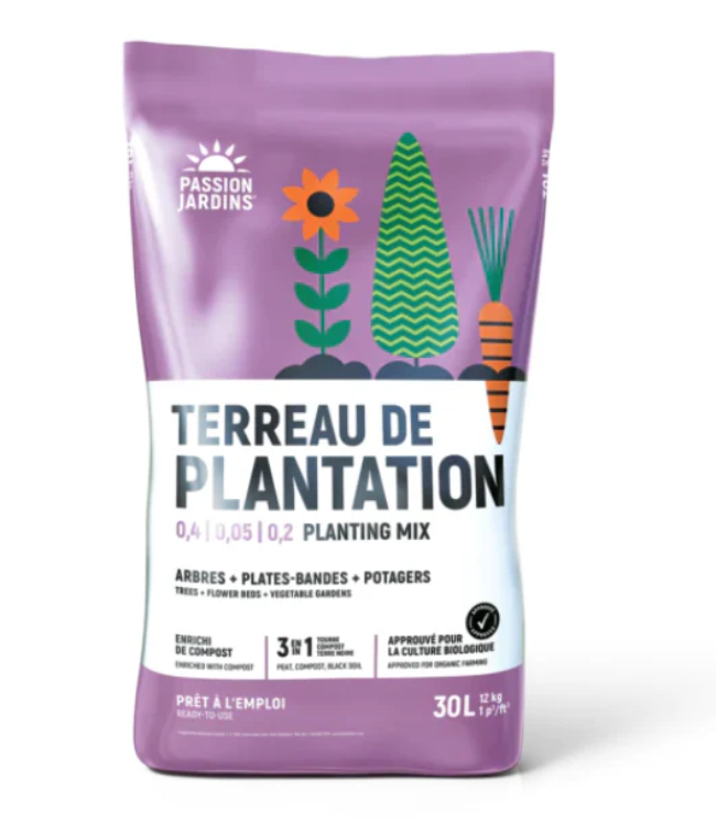 Terreau de plantation 3 en 1 PASSION JARDINS     30L