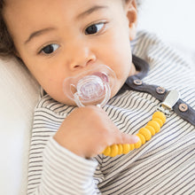 Load image into Gallery viewer, MUSTARD BEADED PACIFIER CLIP
