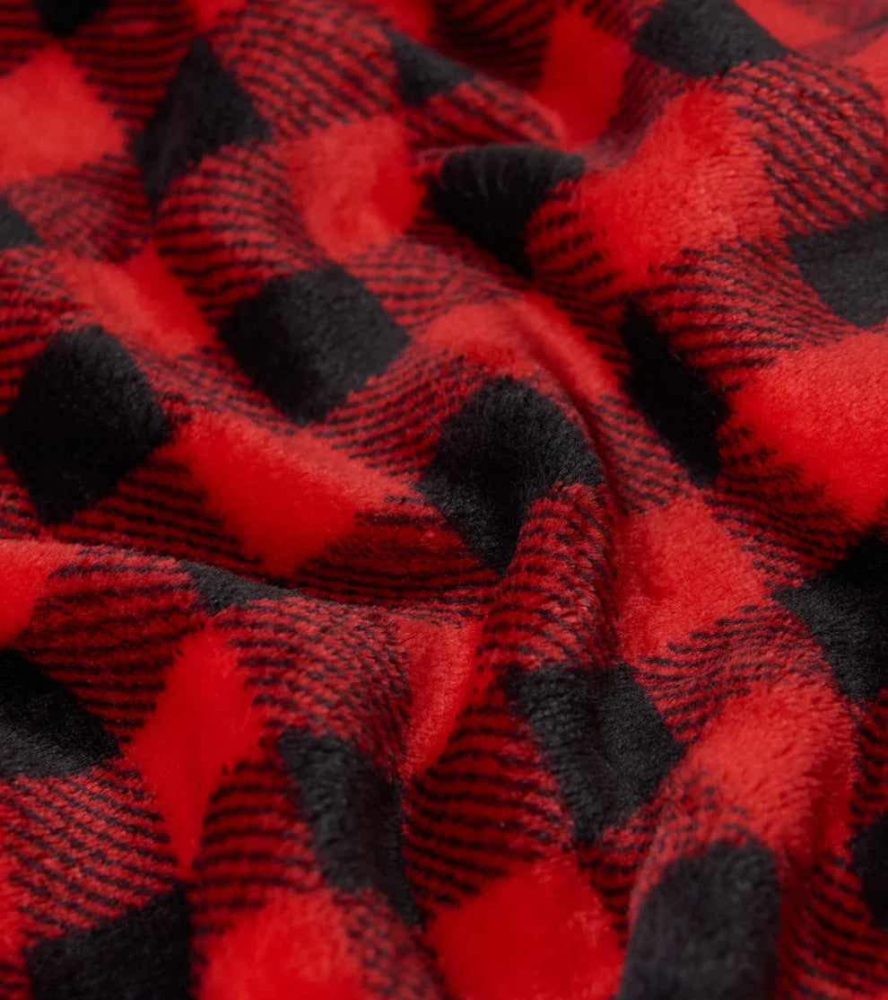 Couverture en molleton – Tartan rouge et noir