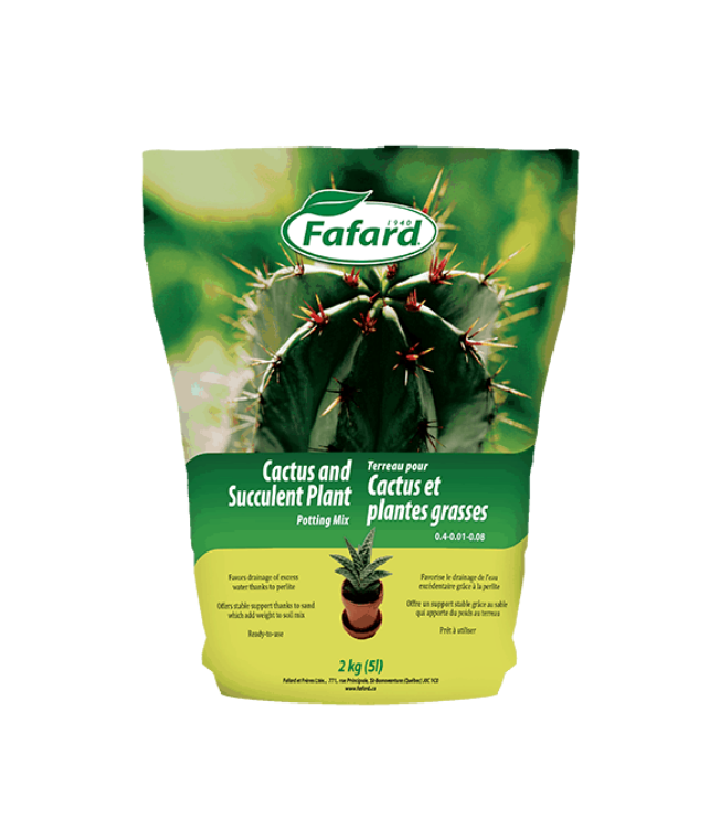 FAFARD Terreau pour cactus et plantes grasses 5 L (2 kg)