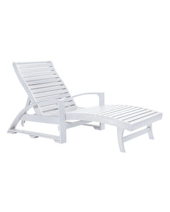 C.R.PLASTIC™ CHAISE LOUNGE (avec roues cachées) - BLANC